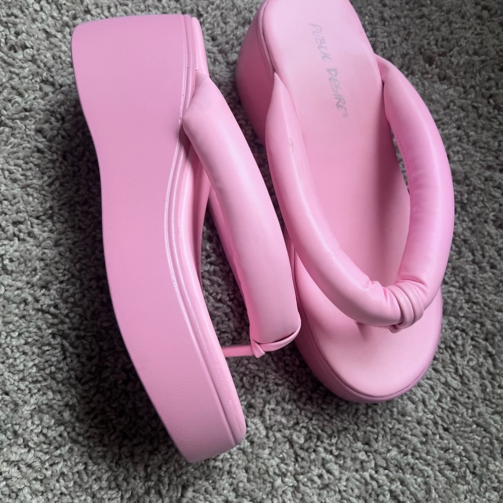 Public Desire Pink Platform Sandals